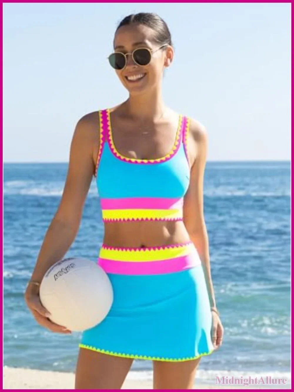 Tummy Control High Waisted Bikini with Skirt 3 Piece Push Up Swimsuit